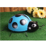 Max Mini Metal Ladybug Fence Hanger Wall Hanging Outdoor Garden Decor10cm Blue