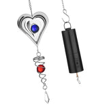Max 3D Metal Wind Chime Whirl Moving Rotating Hanging Decoration Heart Shaped