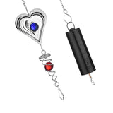 Max 3D Metal Wind Chime Whirl Moving Rotating Hanging Decoration Heart Shaped