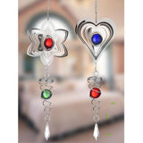 Max 3D Metal Wind Chime Whirl Moving Rotating Hanging Decoration Heart Shaped