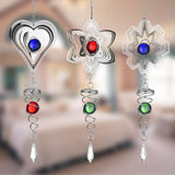 Max 3D Metal Wind Chime Whirl Moving Rotating Hanging Decoration Heart Shaped