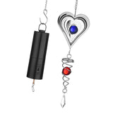 Max 3D Metal Wind Chime Whirl Moving Rotating Hanging Decoration Heart Shaped