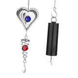 Max 3D Metal Wind Chime Whirl Moving Rotating Hanging Decoration Heart Shaped