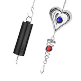 Max 3D Metal Wind Chime Whirl Moving Rotating Hanging Decoration Heart Shaped