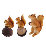 Max Mini Squirrel Figurines Lawn Ornament Animal Statues Garden Art Decor 19cm