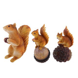 Max Mini Squirrel Figurines Lawn Ornament Animal Statues Garden Art Decor 19cm