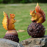Max Mini Squirrel Figurines Lawn Ornament Animal Statues Garden Art Decor 19cm