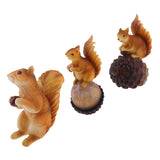 Max Mini Squirrel Figurines Lawn Ornament Animal Statues Garden Art Decor 19cm