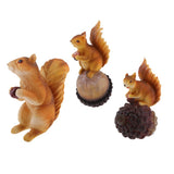 Max Mini Squirrel Figurines Lawn Ornament Animal Statues Garden Art Decor 19cm