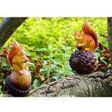 Max Mini Squirrel Figurines Lawn Ornament Animal Statues Garden Art Decor 20cm