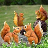 Max Mini Squirrel Figurines Lawn Ornament Animal Statues Garden Art Decor 20cm