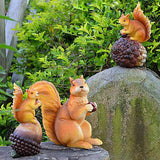 Max Mini Squirrel Figurines Lawn Ornament Animal Statues Garden Art Decor 21cm