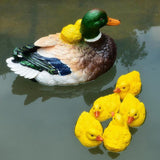 Max Creative Resin Craft Floating Duck Decoy Garden Ornament Mother and Child