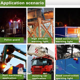 Max Solar LED Round Caution Warning Light Lamp Traffic Alarm Flash Light A