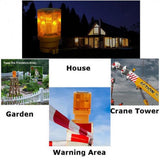 Max Solar LED Round Caution Warning Light Lamp Traffic Alarm Flash Light A