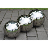 Max Stainless Steel Mirror Polished Sphere Hollow Round Ball Garden Decor 13.5cm
