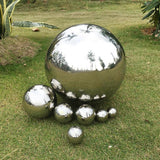 Max Stainless Steel Mirror Polished Sphere Hollow Round Ball Garden Decor 18cm