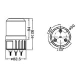 Max LED Warning Beacon Light Flashing Rotating Sound Alarm w/ Bolt Bottom AC110V