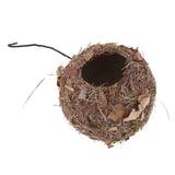 Max Handmade Straw Bird Nest House Hatch Breeding Grass Cave H:Round Grass House