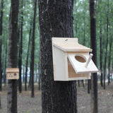 Max Traditional Solid Wood Bird Nesting Box Hanging Tree Wall House Feed Station