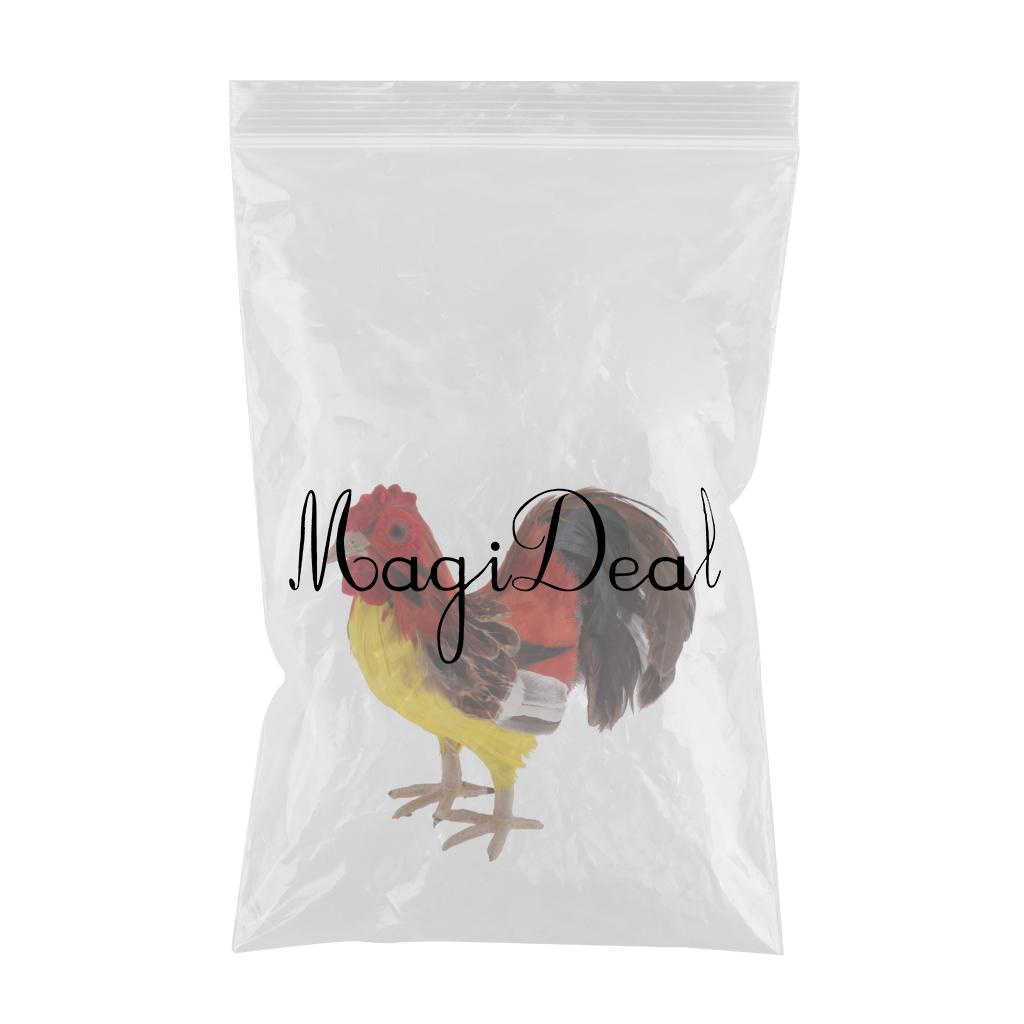 Max Artificial Realistic Rooster Figure Home Outdoor Garden Decor 14x18cm(5.5x7inches) Yellow