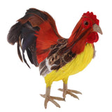 Max Artificial Realistic Rooster Figure Home Outdoor Garden Decor 14x18cm(5.5x7inches) Yellow