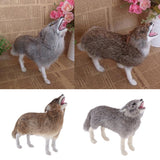 Max Plastic Animal Model Figurines for Kids Gift Home Decor Howling Wolf Brown