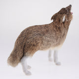 Max Plastic Animal Model Figurines for Kids Gift Home Decor Howling Wolf Brown