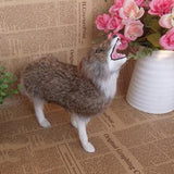 Max Plastic Animal Model Figurines for Kids Gift Home Decor Howling Wolf Brown