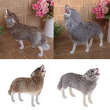 Max Plastic Animal Model Figurines for Kids Gift Home Decor Howling Wolf Brown