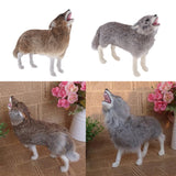 Max Plastic Animal Model Figurines for Kids Gift Home Decor Howling Wolf Brown