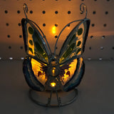 Maxbell Glass iron parts Butterfly Ornament Candlestick Decor for Table, Desktop