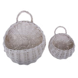 Max Maxb Flower Basket Green Vine Pot Hanging Plant Basket White Birdnest Set