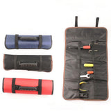 Max Maxb Multi Pockets Electrical Tool Bag Folding Roll Wrap Storage Organizer Blue
