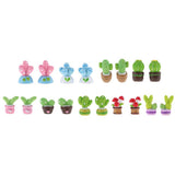 Max 2x Mini Artificial Plants Cute Resin Cactus with Special Can Pot Sapphire