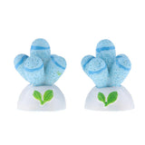 Max 2x Mini Artificial Plants Cute Resin Cactus with Special Can Pot Sapphire