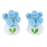Max 2x Mini Artificial Plants Cute Resin Cactus with Special Can Pot Sapphire