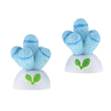 Max 2x Mini Artificial Plants Cute Resin Cactus with Special Can Pot Sapphire