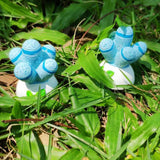 Max 2x Mini Artificial Plants Cute Resin Cactus with Special Can Pot Sapphire