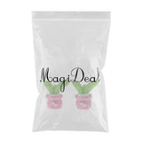 Max 2x Mini Artificial Plants Cute Resin Cactus with Special Can Pot Bud