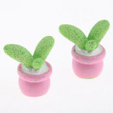 Max 2x Mini Artificial Plants Cute Resin Cactus with Special Can Pot Bud
