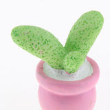 Max 2x Mini Artificial Plants Cute Resin Cactus with Special Can Pot Bud