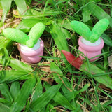 Max 2x Mini Artificial Plants Cute Resin Cactus with Special Can Pot Bud
