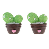 Max 2x Mini Artificial Plants Cute Resin Cactus with Special Can Pot Together