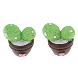 Max 2x Mini Artificial Plants Cute Resin Cactus with Special Can Pot Together