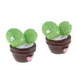 Max 2x Mini Artificial Plants Cute Resin Cactus with Special Can Pot Together