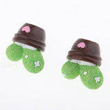 Max 2x Mini Artificial Plants Cute Resin Cactus with Special Can Pot Together