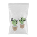 Max 2x Mini Artificial Plants Cute Resin Cactus with Special Can Pot Coffee Bean