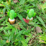 Max 2x Mini Artificial Plants Cute Resin Cactus with Special Can Pot Coffee Bean