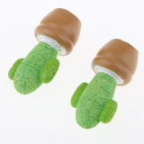Max 2x Mini Artificial Plants Cute Resin Cactus with Special Can Pot Coffee Bean